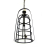 Lampa wisząca metalowa ażurowa LOFT CZARNA 70cm